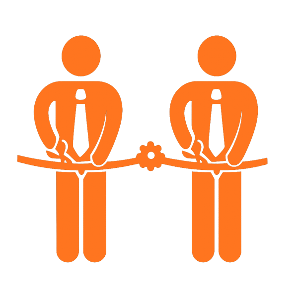 Icon 2 người cắt băng khai trương