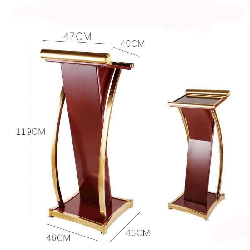 ALT: Cho thuê bục phát biểu Mica và gỗ đẹp, đa dạng mẫu tại HCM với thiết kế sang trọng.