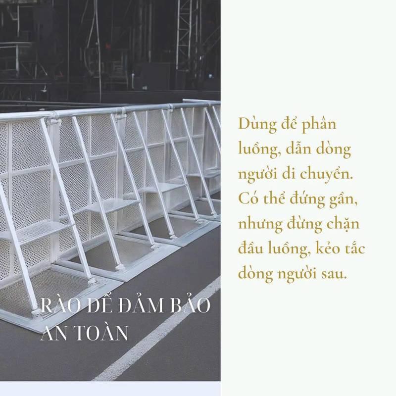 Cho thuê hàng rào sự kiện giá rẻ HCM, rào chắn an ninh đảm bảo an toàn và điều tiết dòng người hiệu quả.