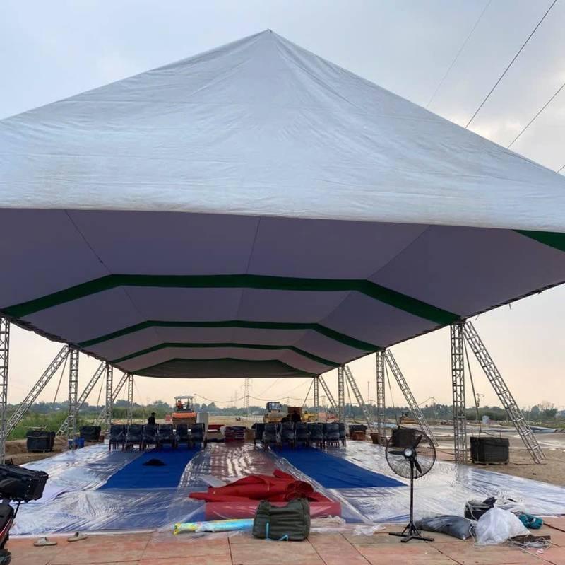 Cho thuê nhà bạt sự kiện nhà bạt không gian HCM giá tốt chuẩn bị lắp dựng ngoài trời.