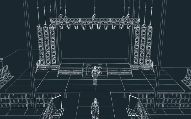 Bản vẽ thiết kế cho thuê sân khấu sự kiện trọn gói giá rẻ HCM với hệ thống âm thanh và ánh sáng chuyên nghiệp.