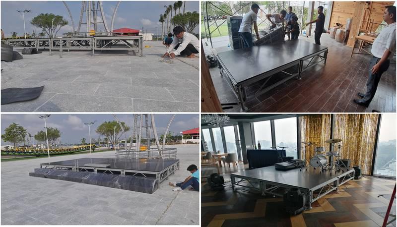 Cho thuê sân khấu sự kiện trọn gói giá rẻ HCM với đội ngũ lắp đặt chuyên nghiệp và sân khấu đa dạng.