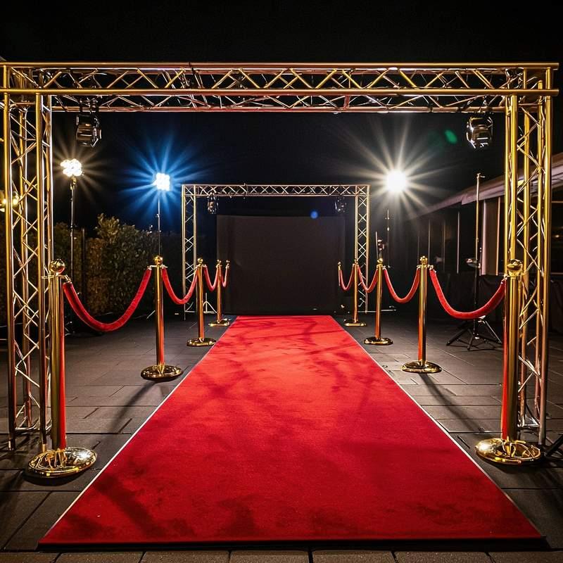 Cho thuê trụ barrier inox dây nhung giá rẻ HCM trong không gian thảm đỏ sang trọng.