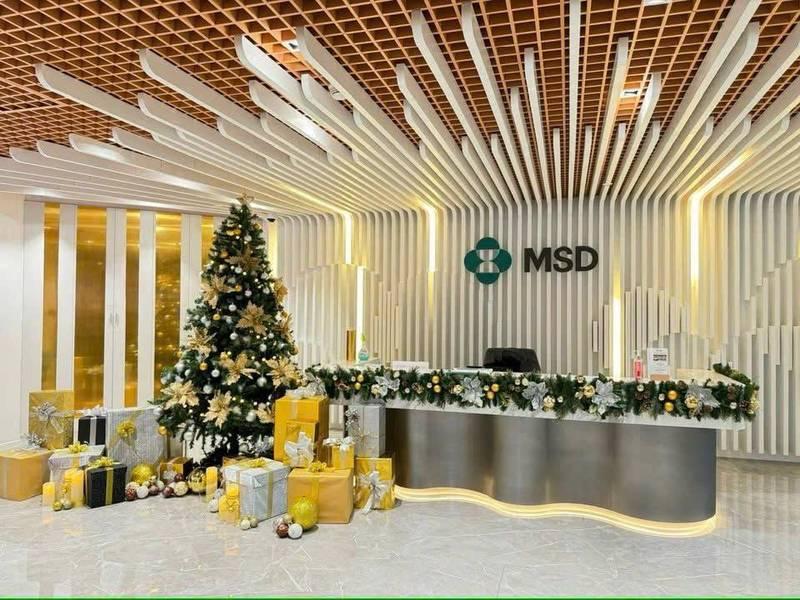 Dịch vụ trang trí Noel văn phòng trọn gói giá tốt HCM với cây thông và quà tặng trang trí sang trọng.