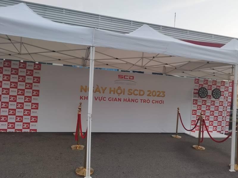 Thi công backdrop sự kiện trọn gói, thiết kế đẹp và giao nhanh trong 1 ngày cho ngày hội SCD 2023.