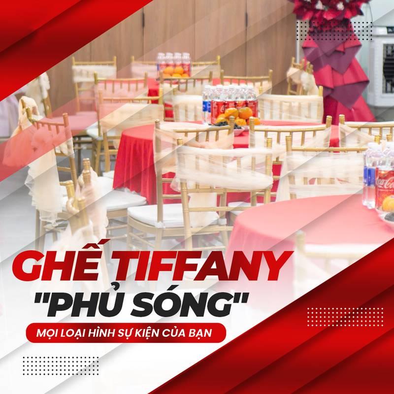 Ảnh thể hiện dịch vụ thuê ghế tiffany sự kiện sang trọng phù hợp cho thuê ghế Tiffany cho sự kiện trọn gói HCM.