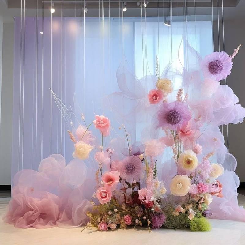 Tiểu cảnh hoa pastel trang trí ngày phụ nữ công ty, backdrop 8/3 và 20/10 văn phòng.